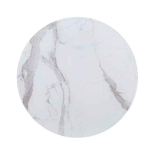 [4557] PLATAFORMA DE PIEDRA REDONDA DE 28" BLANCO